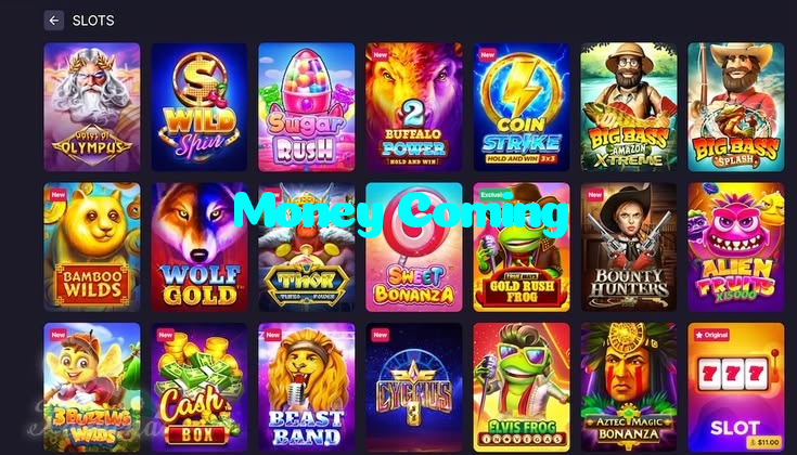Money Coming casino presented on mobile device in Pakistan with slots and live games